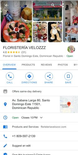 Floristería Velozzz « View Site - Directorio y Buscador Dominicano